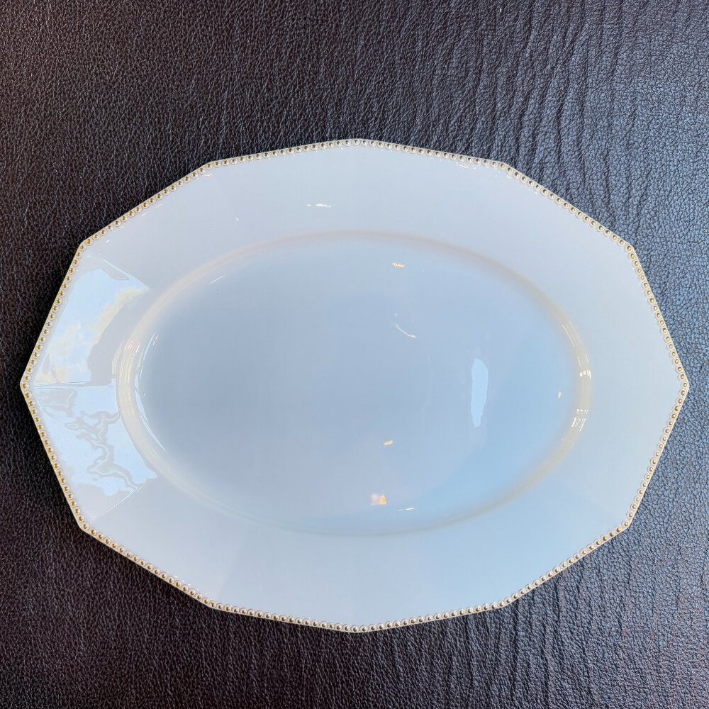 Nymphenburg white and gold porcelain Perl XL serving platter